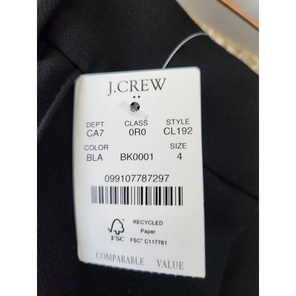 NWT J. Crew Refined Pintuck Pant Professional Classic Black 4 - Picture 9 of 12